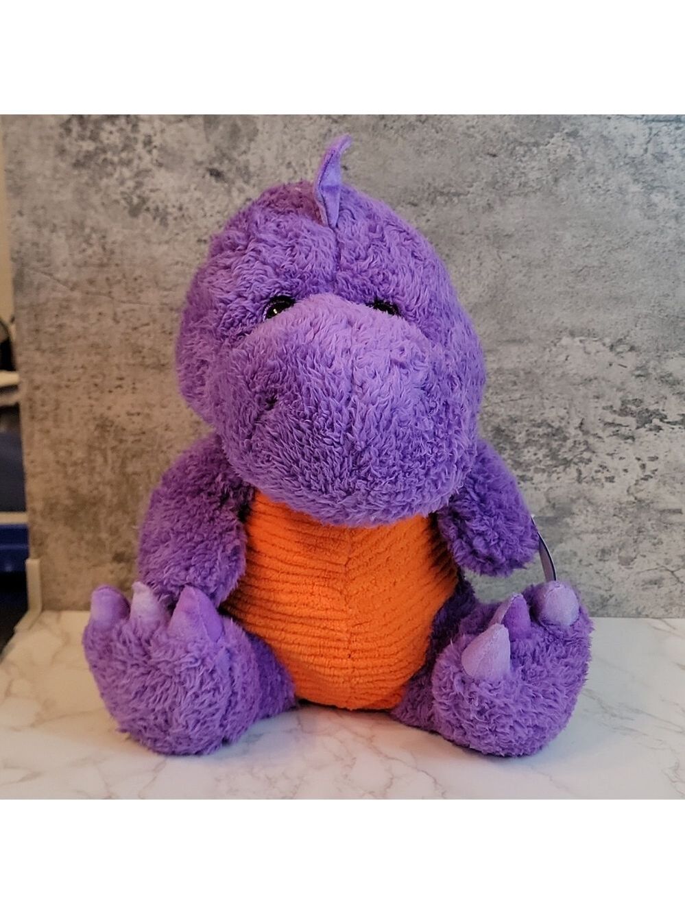 Kellytoy purple & orange dragon / dino stuffed animal plush